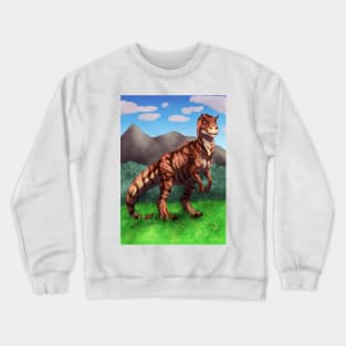 Tiger Allosaurus with Mountains Crewneck Sweatshirt